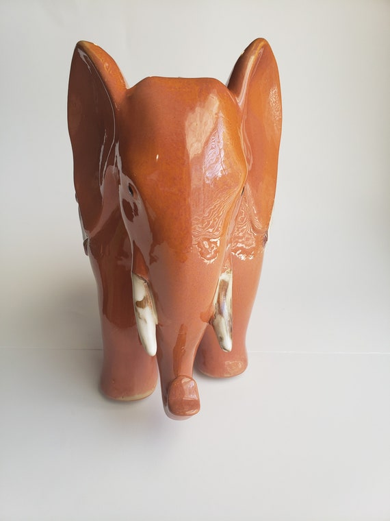 Ceramic Elephant Statue Vintage 1 Etsy