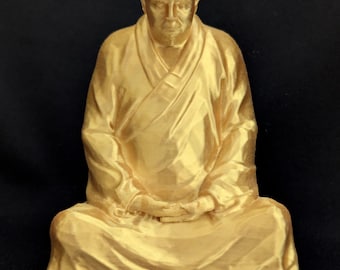 Trump Buddha Sculpture, 3D Printed, PLA, Gold Color