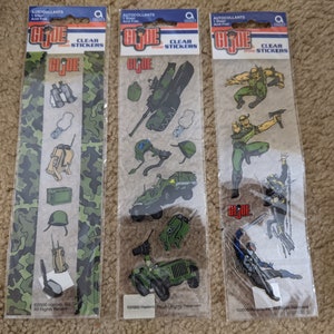 3 Packs of Vintage Unopened G.I. Joe Clear Stickers