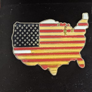 American Flag Continent Lapel Pin