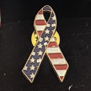 American Flag Ribbon Lapel Pin