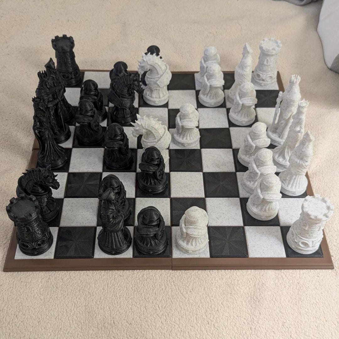 Modular Fantasy Chess Set – Marble & Glitter 3D Printed PLA ...