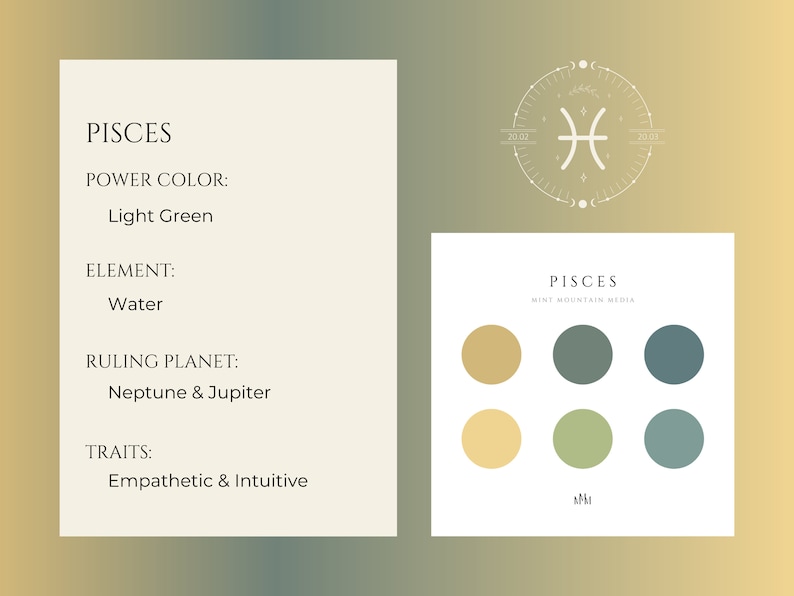 Pisces Color Palette Brand Palette Small Business Branding