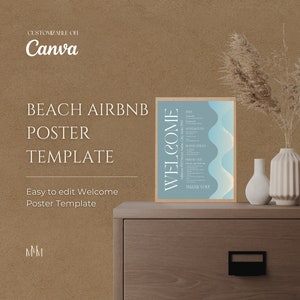 Airbnb Sign Beach | Wifi Password Sign | Airbnb House Rules | Vacation Rental Sign | Welcome Sign | Guest Arrival Poster | Vrbo | Host Tools
