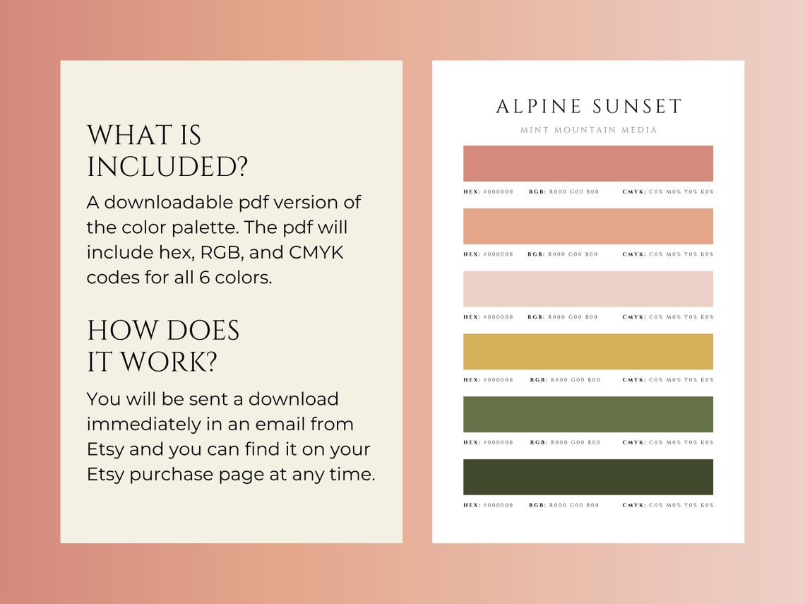 Alpine Sunset Color Palette | Brand Palette | Small Business Branding ...