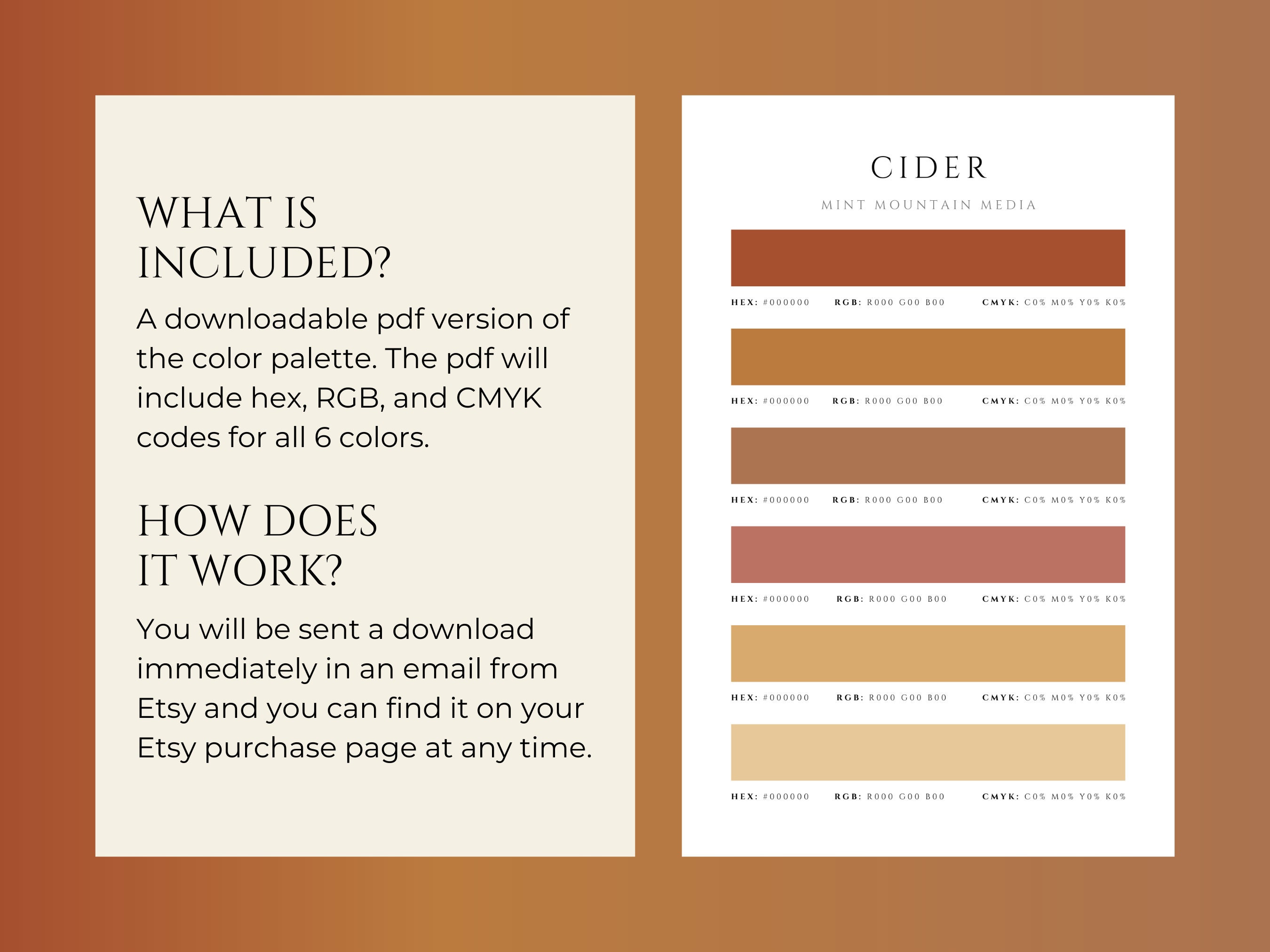 Cider Color Palette Etsy
