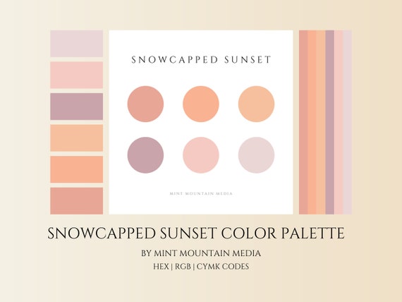 Snowcapped Sunset Color Palette Brand Palette Small Business Branding  Wedding Colors Paint Colors Logo Design Pink -  Canada