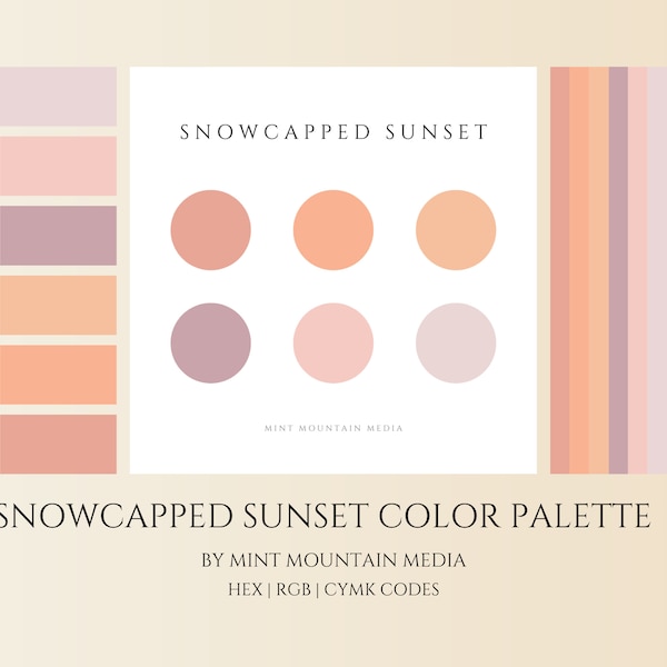 Snowcapped Sunset Color Palette | Brand Palette | Small Business Branding | Wedding Colors | Paint Colors | Logo Design | Pink