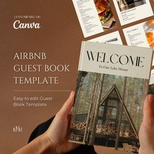 Airbnb Guest Book Template | Airbnb Welcome Book Template | Canva | Airbnb House Manual | VRBO Rental Guide | Host Guidebook Template