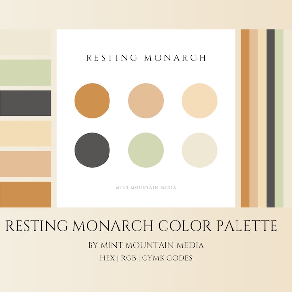 Resting Monarch Color Palette | Brand Palette | Small Business Branding | Wedding Colors | Paint Colors | Logo Design | Spring Colors