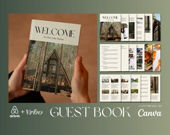 Airbnb Guest Book Template | Airbnb Welcome Book Template | Canva Template