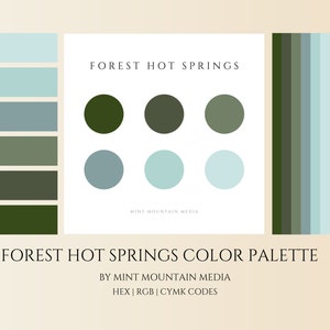 Forest Hot Springs Color Palette | Brand Palette | Small Business Branding | Wedding Colors | Paint Colors | Logo Design | Blue | Green