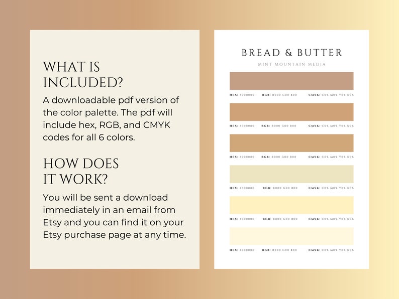 Bread & Butter Color Palette | Brand Palette | Small Business Branding ...