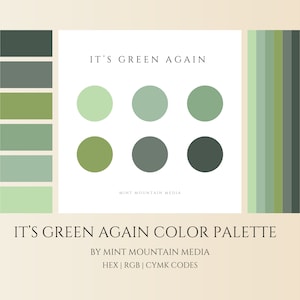 It&#39;s Green Again Color Palette | Brand Palette | Small Business Branding | Wedding Colors | Paint Colors | Logo | Spring Colors | Green