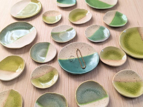 Small Organic Ceramic Ring Dish | Small Plate, Jewelry, Ring or Trinket Dish Pottery