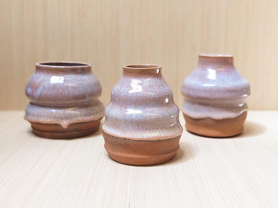 Large Bubble Vase | Utensil Crock | Soft Blush Glaze