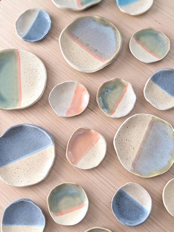Small Organic Ceramic Ring Dish | Small Plate, Jewelry, Ring or Trinket Dish Pottery