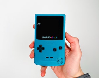 Teal Blue GameBoy Color — IPS Backlit Screen | Modded & Fully Refurbished | Authentic Nintendo GBC
