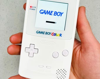 Pure White GameBoy Color — IPS Backlit Screen | Modded & Fully Refurbished | Authentic Nintendo GBC