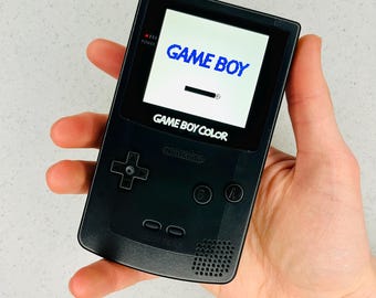 Pure Black GameBoy Color — OLED Backlit 2.6" Screen | Modded & Fully Refurbished | Authentic Nintendo GBC