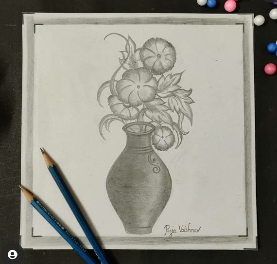 Discover more than 129 flower pot pencil drawing latest - seven.edu.vn