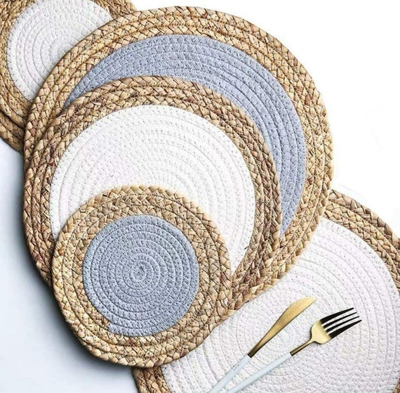 1 Pack Natural Rattan Table Mats Rustic Vintage Farmhouse Hand Etsy