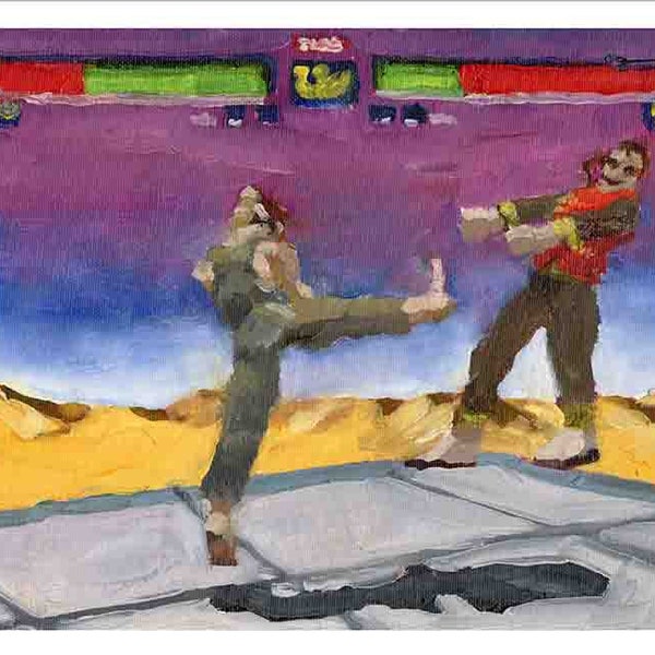 Virtua Fighter oil painting