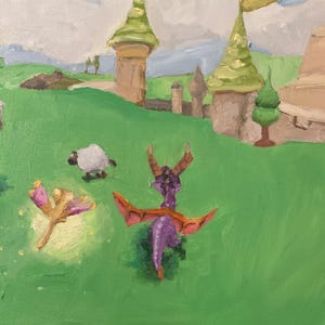 Spyro oil painting print