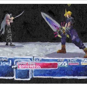 Final Fantasy 7 oil painting print