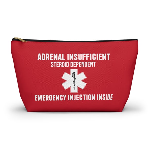 Adrenal Insufficiency, Addison Disease, Addison's Emergency Kit Bag, Emergency Injection Bag for Travel, Accessory Pouch w T-bottom