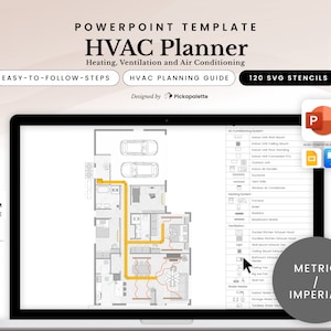 HVAC Planner | Design Professional Heating Ventilating Air Conditioning System Plan Layout with 120 Equipment Stencils in PowerPoint Easy