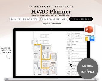 HVAC Planner | Design Professional Heating Ventilating Air Conditioning System Plan Layout with 120 Equipment Stencils in PowerPoint Easy