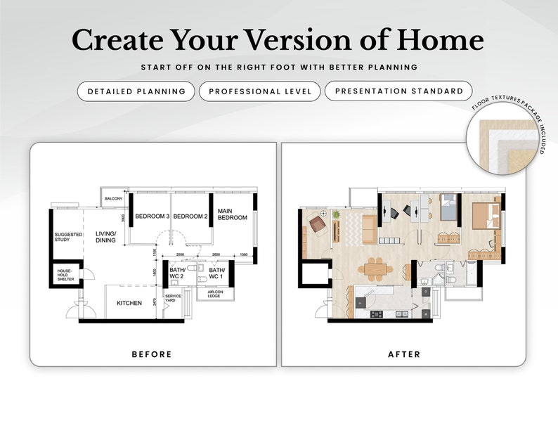 Ultimate Floor Planner Metric Color Design House Apartment Floor Plan Interior Layout with 300 Furniture Stencils in PowerPoint Easy image 7