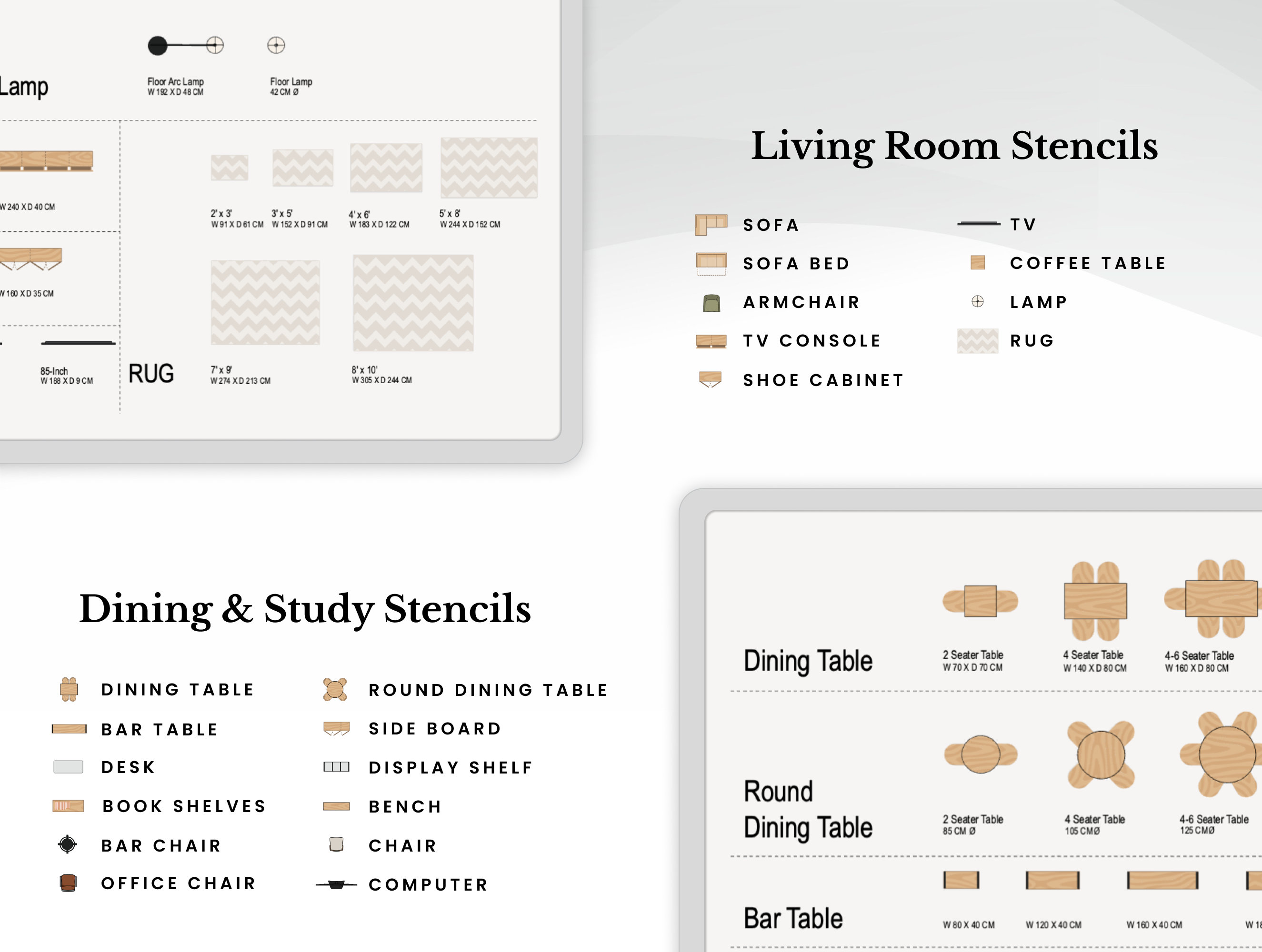 Ultimate Floor Planner Metric Color Stencils Powerpoint Etsy
