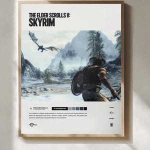 The Elder Scrolls V. Skyrim (2011) - Poster di videogiochi - Decorazioni per la parete del soggiorno - Arte per la stanza dei giochi - Regalo per gli amanti del cinema