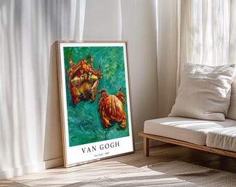 vincent van gogh print famous artwork two crabs poster wall art