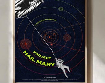 Project Hail Mary IMAX Inspired Space Poster Retro Sci Fi Astronaut Galaxy Wall Art Cosmic Movie Print Decor