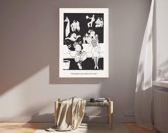 1934 bo brown football cartoon poster vintage sports art
