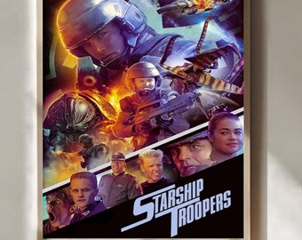 vintage starship troopers movie poster 1997 scifi film print classic home decor wall art