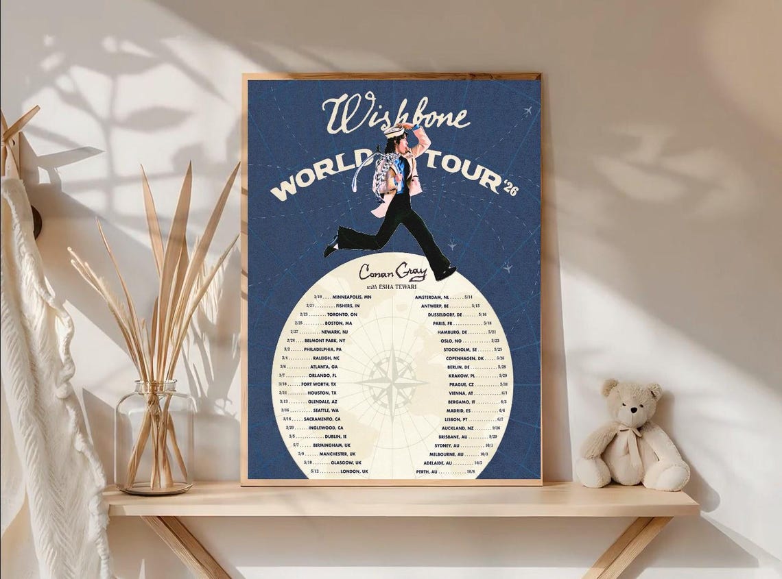 Conan Gray Wishbone World Tour 2026 Poster Album Poster Prints Wall ...