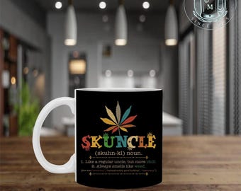 Skuncle Definition Like a Regular Uncle but More Chill-Smells Like Weed Vintage Coffee Mug-Beer Stein-Water Bottle