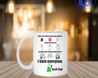 I Don’t Care What Color Your Skin Is Ceramic Coffee Mug – Beer Stein -Water Bottle – Color Changing Mug