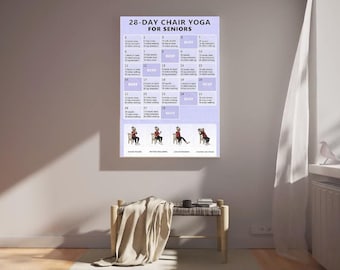 28 day yoga chair yoga chair for seniors wall art poster bedroom aesthetic decoration decorate living room study room give as gift