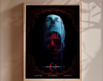 Poster di un cerchio perfetto Varsavia 2026 Poster del concerto Arte murale musicale Arte surreale oscura Merchandising della rock band Design del poster del concerto