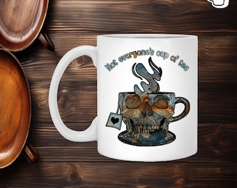 Tazza da caffè in ceramica con teschio divertente, non adatta a tutti, boccale da birra, bottiglia d'acqua, tazza che cambia colore