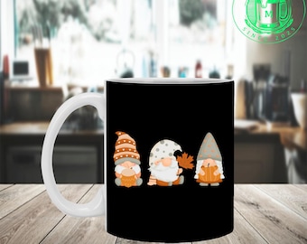 Tazza da caffè in ceramica con zucca autunnale e gnomi autunnali carini e divertenti – Bottiglia d'acqua