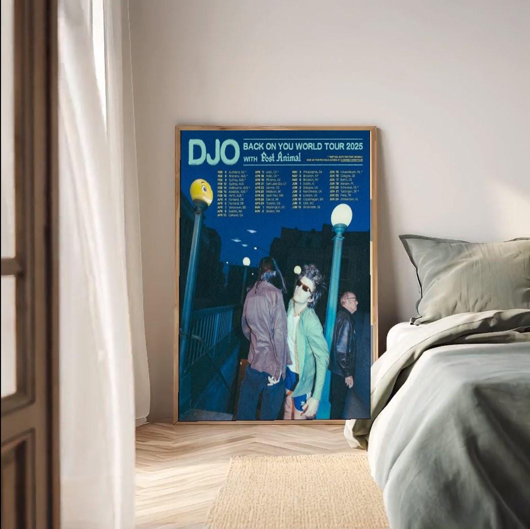 Discover Djo Back on You World Tour 2025 Poster Retro Concert Wall Art Print