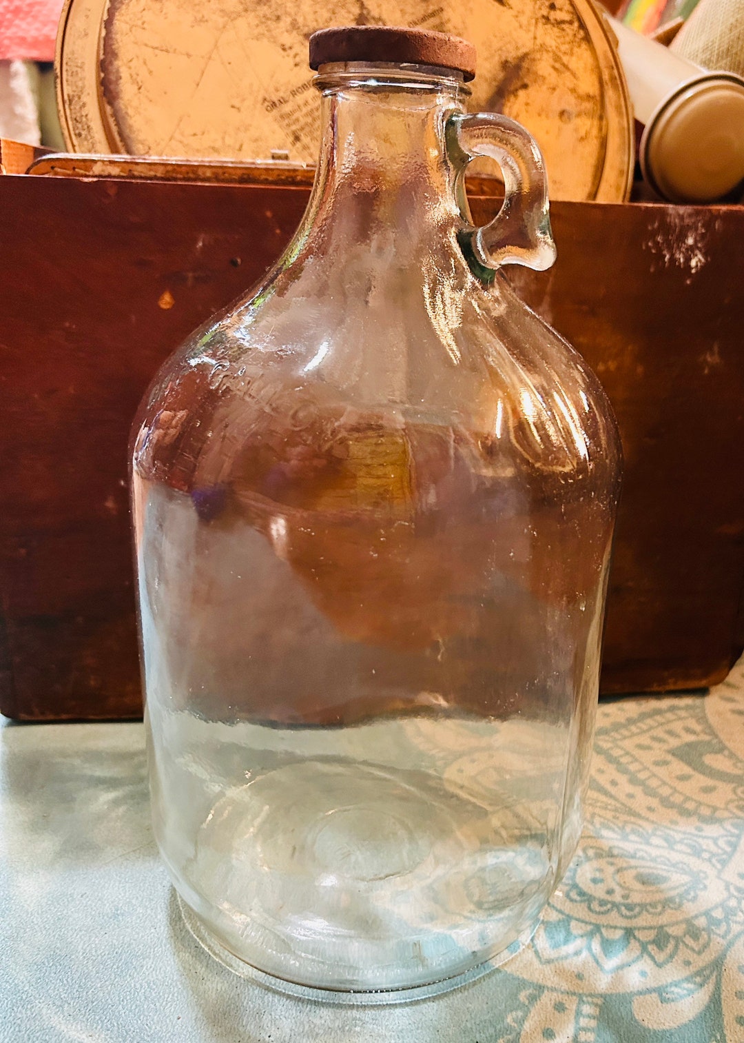 Vintage Glass Gallon Jug Gallon Etsy