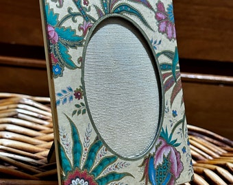 Vintage Free Standing Fabric Covered Photo-Frame