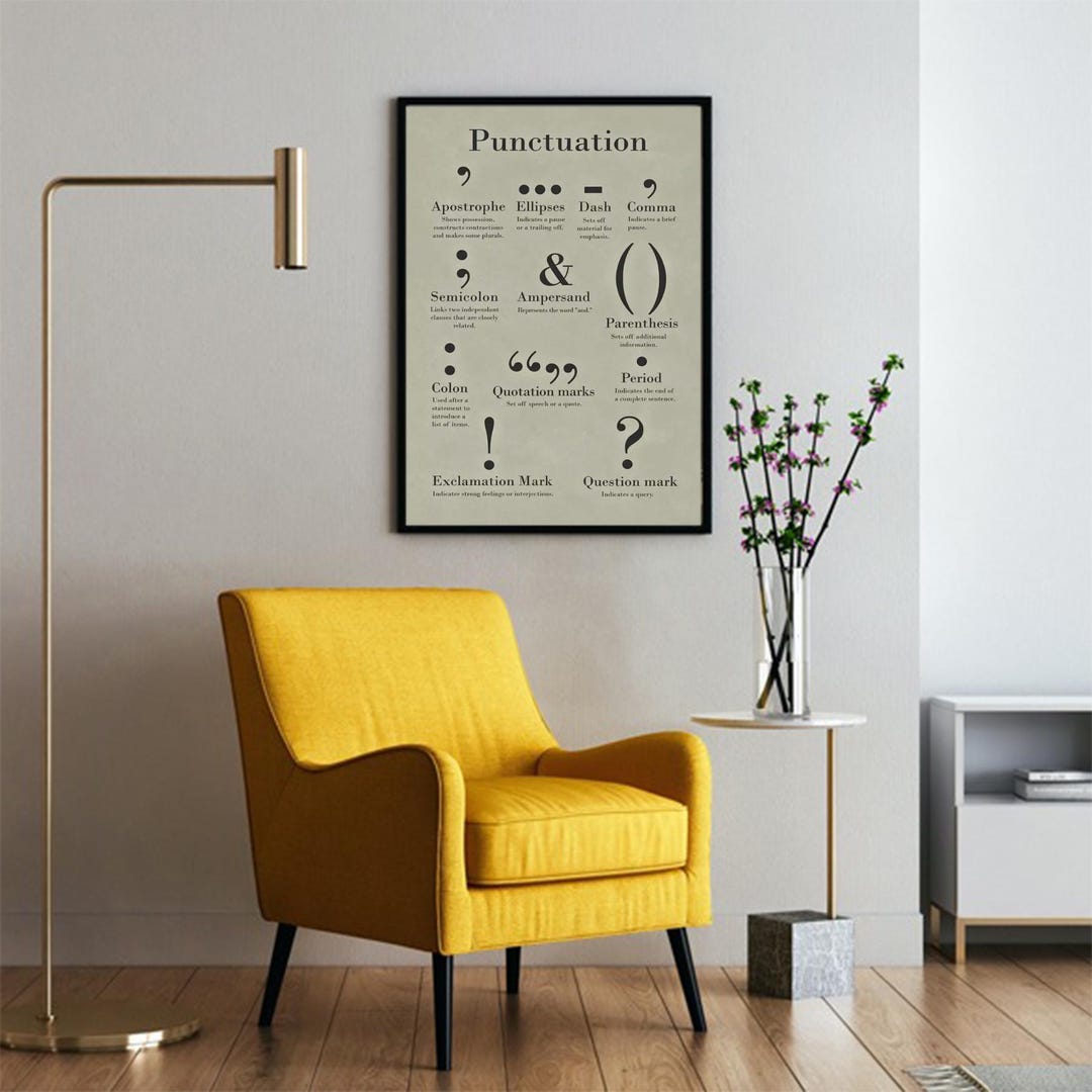 Punctuation Grammar and Writing Classroom Cool Wall Decor Art Print ...